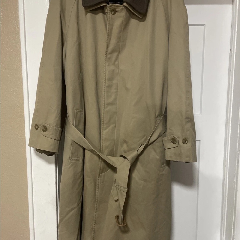 Vintage Sanyo Japan Men’s Trench Over Coat Removable Liner Size R/L 46